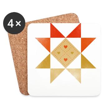 Retro Graphic Knitting Wool Quilting Stitching Sew - Untersetzer (4er-Set) - Weiß - Vorne