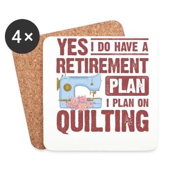 Yes I Do Have A Retirement Plan I Plan On Quilting - Untersetzer (4er-Set) - Weiß - Vorne
