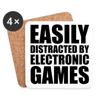 Easily Disctracted By Electronic Games Video Game - Untersetzer (4er-Set) - Weiß - Vorne