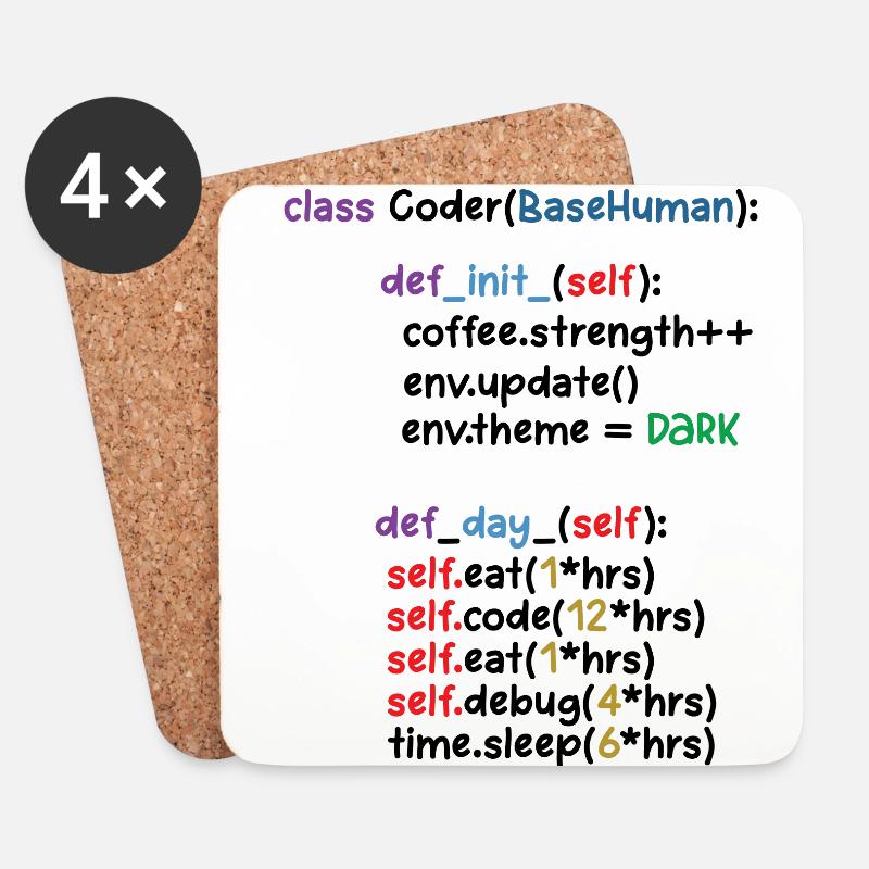 Developer Graphic Coder Programmer Computer Geek P - Untersetzer (4er-Set) - Weiß