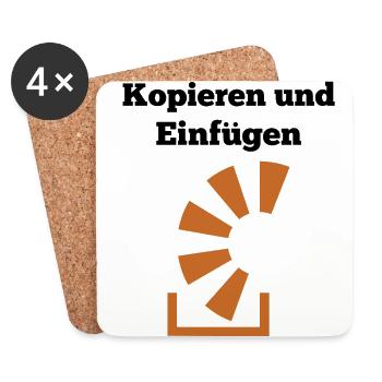 Kopieren Und Einfügen Programmierer Entwickler Cod - Untersetzer (4er-Set) - Weiß - Vorne
