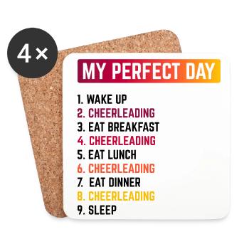 My Perfect Day Wake Up Cheerleading Cheerleader Da - Untersetzer (4er-Set) - Weiß - Vorne