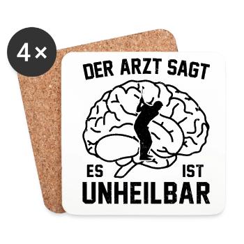Der Arzt Sagt Es Ist Unheilbar Golfspieler Golfen - Untersetzer (4er-Set) - Weiß - Vorne