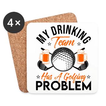 My Drinking Team Has A Golf Problem Golfing Golfer - Untersetzer (4er-Set) - Weiß - Vorne
