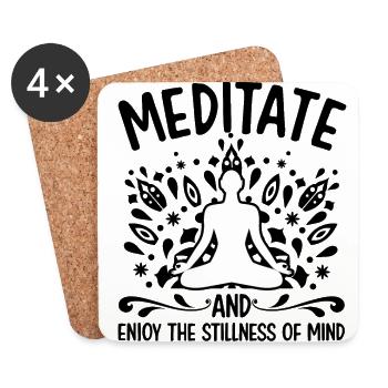 Meditate Enjoy The Stillness Of Mind Meditating Sp - Untersetzer (4er-Set) - Weiß - Vorne