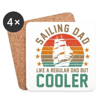 Sailing Dad Like A Normal Dad But Way Cooler Sailo - Untersetzer (4er-Set) - Weiß - Vorne