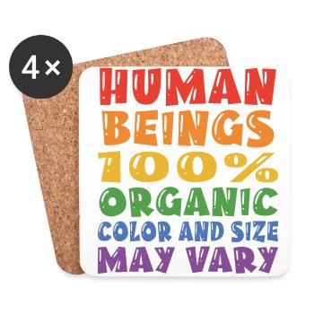 Human Beings 100% Organic Colors And Sizes May Var - Untersetzer (4er-Set) - Weiß - Vorne