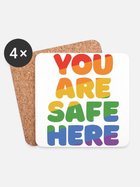 You Are Safe With Me Rainbow Pride Lgbtq Gay Trans - Untersetzer (4er-Set) - Weiß