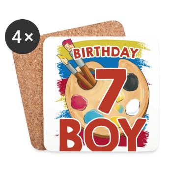 Birthday Boy 7 Painting Artisti Artwork Brushing C - Untersetzer (4er-Set) - Weiß - Vorne