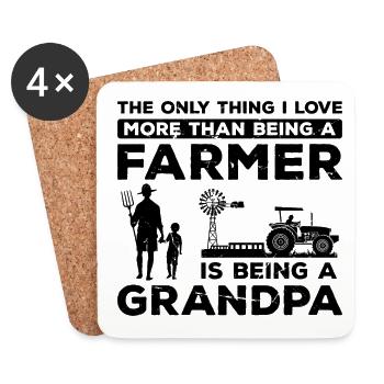 The Only Thing I Love More Than Being A Farmer Tra - Untersetzer (4er-Set) - Weiß - Vorne