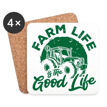 Farm Life Is The Good Life Agriculture Agriculteur - Untersetzer (4er-Set) - Weiß - Vorne