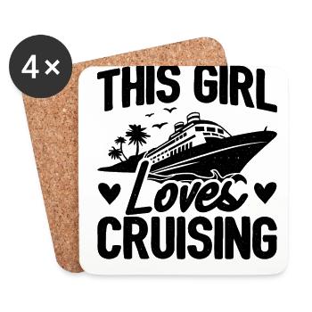 This Girl Loves Cruising Scuba Diver Apnoe Diving - Untersetzer (4er-Set) - Weiß - Vorne