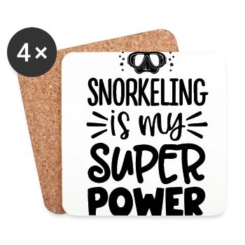 Snorkeling Is My Superpower Scuba Diver Diving Sno - Untersetzer (4er-Set) - Weiß - Vorne