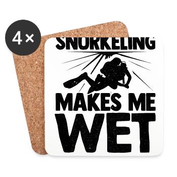 Snorkeling Makes Me Wet Scuba Diver Diving Snorkel - Untersetzer (4er-Set) - Weiß - Vorne