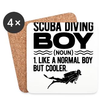 Scuba Boy Noun Definition Diver Scuba Diving Snork - Untersetzer (4er-Set) - Weiß - Vorne