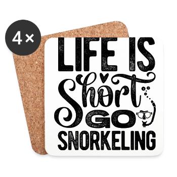 Life Is Short Go Snorkeling Scuba Diver Snorkeling - Untersetzer (4er-Set) - Weiß - Vorne