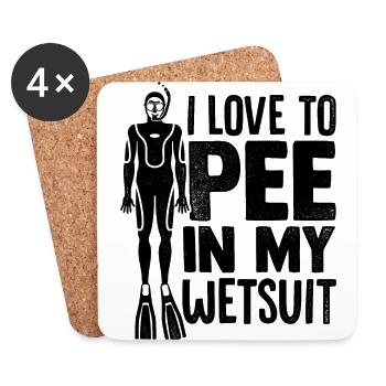 I Love To Pee In My Wetsuit Scuba Diver Diving Sno - Untersetzer (4er-Set) - Weiß - Vorne