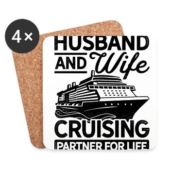 Husband And Wife Cruising Partners For Life Diver - Untersetzer (4er-Set) - Weiß - Vorne