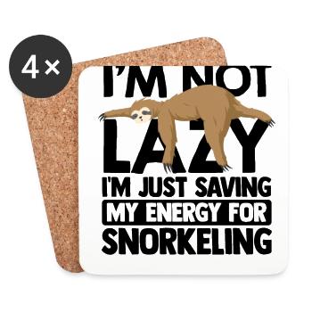 I'm Not Lazy I'm Just Saving My Energy For Snorkel - Untersetzer (4er-Set) - Weiß - Vorne