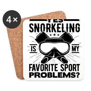 Yes Snorkeling Is My Favorite Sport Problems Scuba - Untersetzer (4er-Set) - Weiß - Vorne
