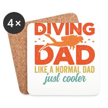 Diving Dad Scuba Diver Underwater Snorkeling Divin - Untersetzer (4er-Set) - Weiß - Vorne
