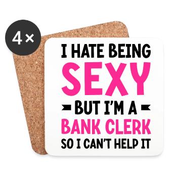I Hate Being Sexy But I'm A Clerk So I Can't Help - Untersetzer (4er-Set) - Weiß - Vorne