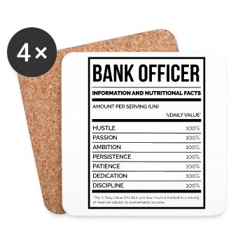Bank Officer Limited Edition Banker Bank Clerk Fin - Untersetzer (4er-Set) - Weiß - Vorne