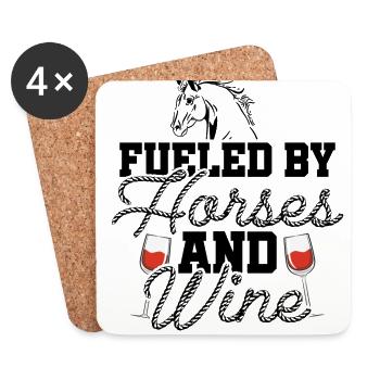 Fueled By Horses And Wine Horse Lover Equestrian R - Untersetzer (4er-Set) - Weiß - Vorne