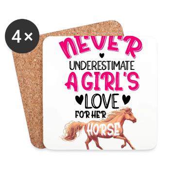 Never Underestimate A Girl's Love For Her Horse Eq - Untersetzer (4er-Set) - Weiß - Vorne