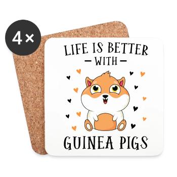 Los Angeles Guinea Pig Rescue Pig Owner Animals Ca - Untersetzer (4er-Set) - Weiß - Vorne