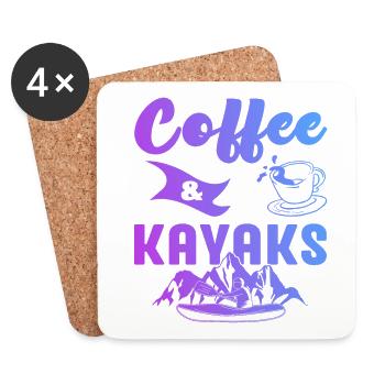 Coffee And Kayaks Kayaking Rowing Rower Canoe Padd - Untersetzer (4er-Set) - Weiß - Vorne
