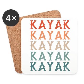 Retro Graphic Kayaking Kayak Canoe Rowing Rower Pa - Untersetzer (4er-Set) - Weiß - Vorne
