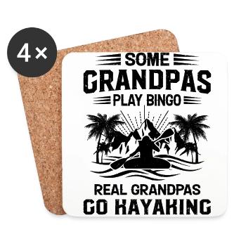 Some Grandpas Play Bingo Real Grandpas Go Kayaking - Untersetzer (4er-Set) - Weiß - Vorne