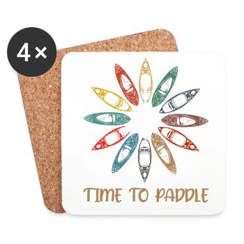 Time To Paddle Canoe Kayaking Rowing Rower Paddlin - Untersetzer (4er-Set) - Weiß - Vorne