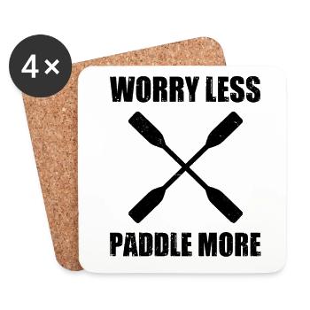 Worry Less Paddle More Kayaking Canoe Rower Rowing - Untersetzer (4er-Set) - Weiß - Vorne