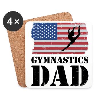 Dad Father Graphic Gymnast Gymnastics Acrobat Acro - Untersetzer (4er-Set) - Weiß - Vorne