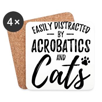 Easily Distraced By Gymnastics And Dogs Gymnast Ac - Untersetzer (4er-Set) - Weiß - Vorne