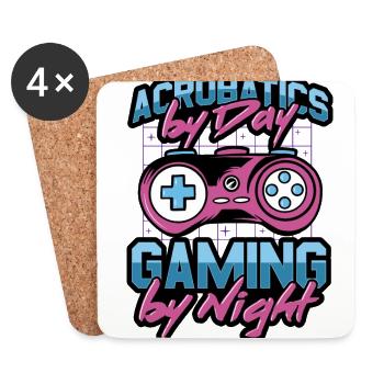 Acrobatics By Day Gaming By Night Acrobat Gymnast - Untersetzer (4er-Set) - Weiß - Vorne