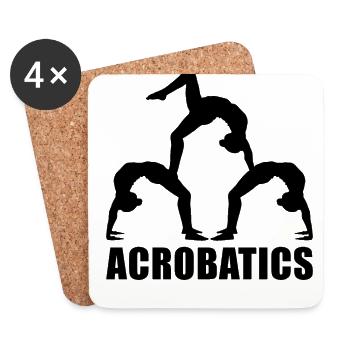 Retro Graphic Gymnast Gymnastics Acrobat Acrobatic - Untersetzer (4er-Set) - Weiß - Vorne