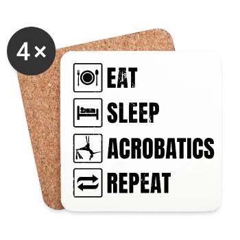 Eat Sleep Acrobatics Repeat Acrobat Gymnastics Gym - Untersetzer (4er-Set) - Weiß - Vorne