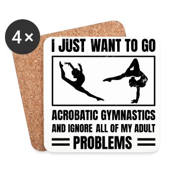 I Just Want To Go Acrobatics Gymnastics And Ignore - Untersetzer (4er-Set) - Weiß - Vorne