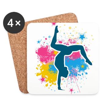 Retro Graphic Gymnast Gymnastics Acrobat Acrobatic - Untersetzer (4er-Set) - Weiß - Vorne