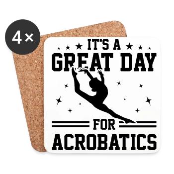 It's A Great Day For Acrobatics Acrobat Gymnastics - Untersetzer (4er-Set) - Weiß - Vorne