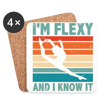 I'm Flexy And I Know It Acrobatics Acrobat Gymnast - Untersetzer (4er-Set) - Weiß - Vorne