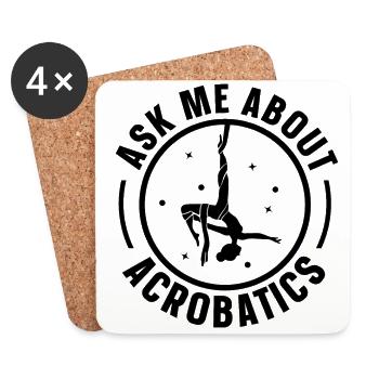 Ask Me About Acrobatics Acrobat Gymnast Gymnastics - Untersetzer (4er-Set) - Weiß - Vorne