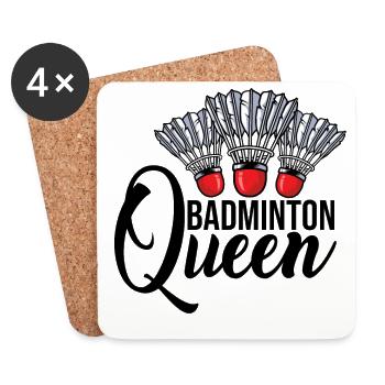 Badminton Queen Badminton Player Shuttlecock Sport - Untersetzer (4er-Set) - Weiß - Vorne