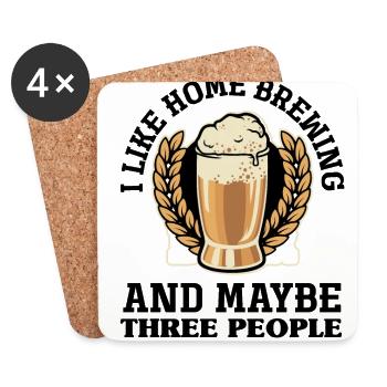 I Like Homebrewing And Maybe Three People Homebrew - Untersetzer (4er-Set) - Weiß - Vorne