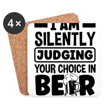 I Am Silently Judging Your Choice In Beer Homebrew - Untersetzer (4er-Set) - Weiß - Vorne