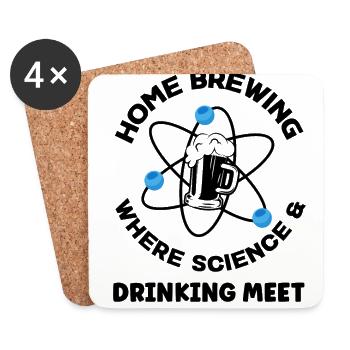 Homebrewing Where Science And Drinking Meet Beer M - Untersetzer (4er-Set) - Weiß - Vorne