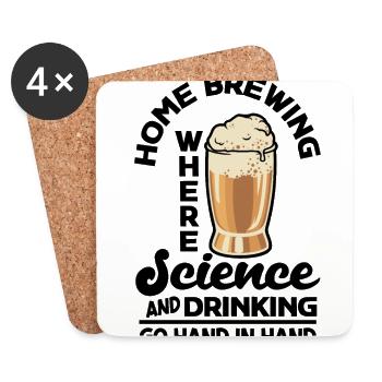 Homebrewing Where Science And Drinking Meet Beer M - Untersetzer (4er-Set) - Weiß - Vorne